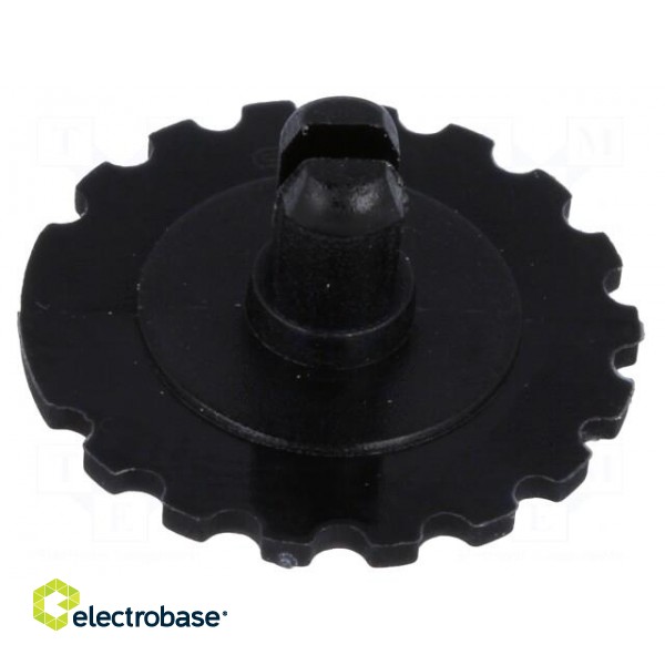 Knob | thumbwheel | black | Ø16mm | for mounting potentiometers image 1