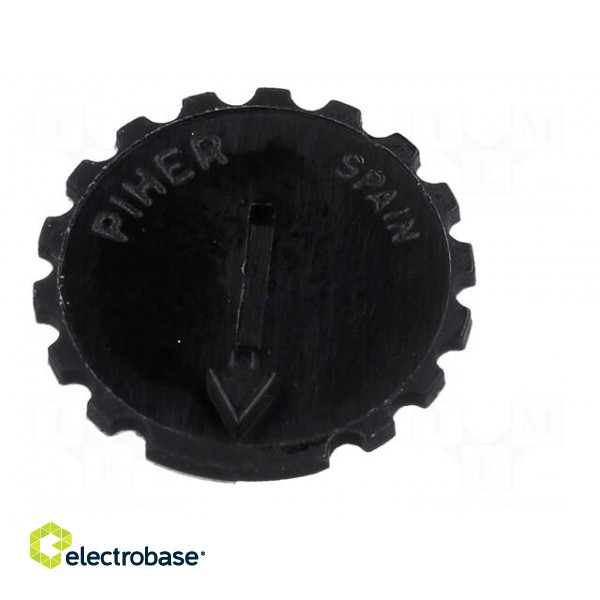 Knob | thumbwheel | black | Ø16mm | Application: PT15N paveikslėlis 9