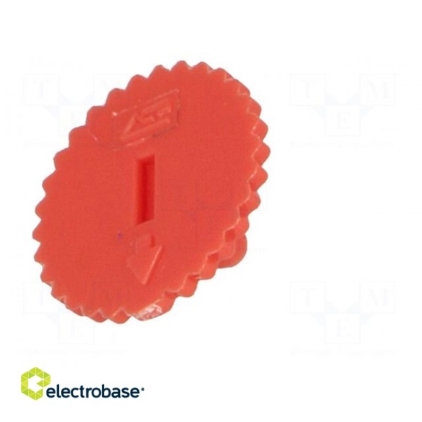 Knob | thumbwheel | red | Ø11.5mm | for mounting potentiometers | CA9M image 2