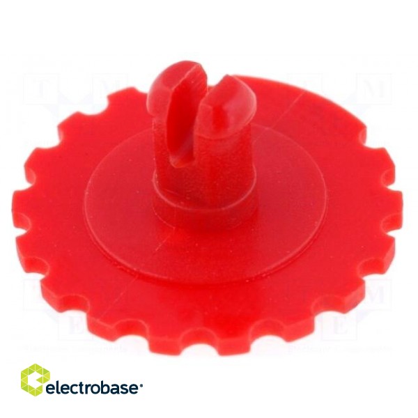Knob | thumbwheel | red | Ø16mm | Application: PT15N