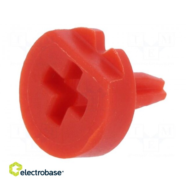 Knob | with pointer | red | Ø6.3mm | for mounting potentiometers | CA6