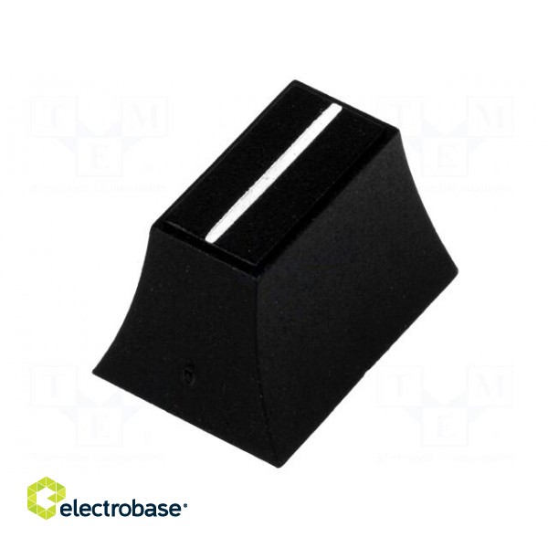 Knob: slider | black | 20x14x13mm | width shaft 6,3mm | plastic image 1