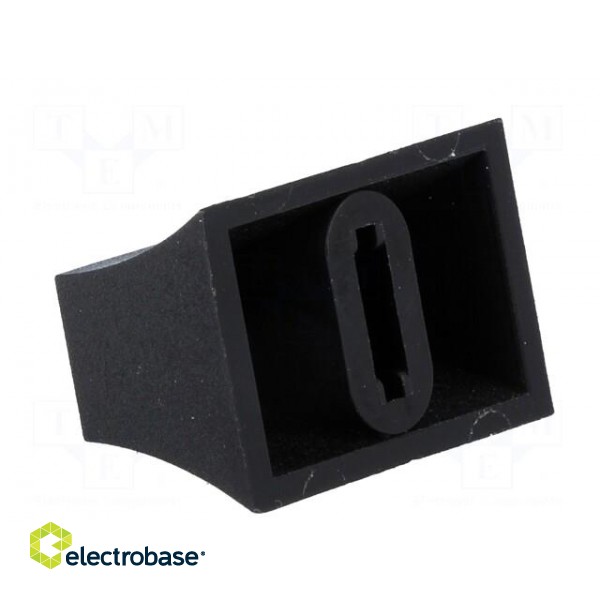 Knob: slider | black | 20x14x13mm | width shaft 6,3mm | plastic image 4