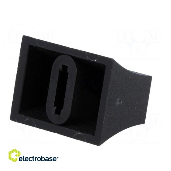 Knob: slider | black | 20x14x13mm | width shaft 6,3mm | plastic image 6
