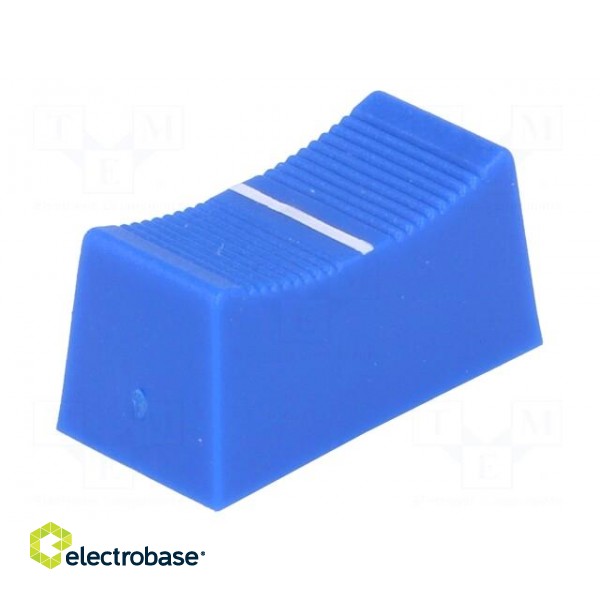 Knob: slider | blue | 23x11x11mm | Width shaft 4mm | plastic image 1
