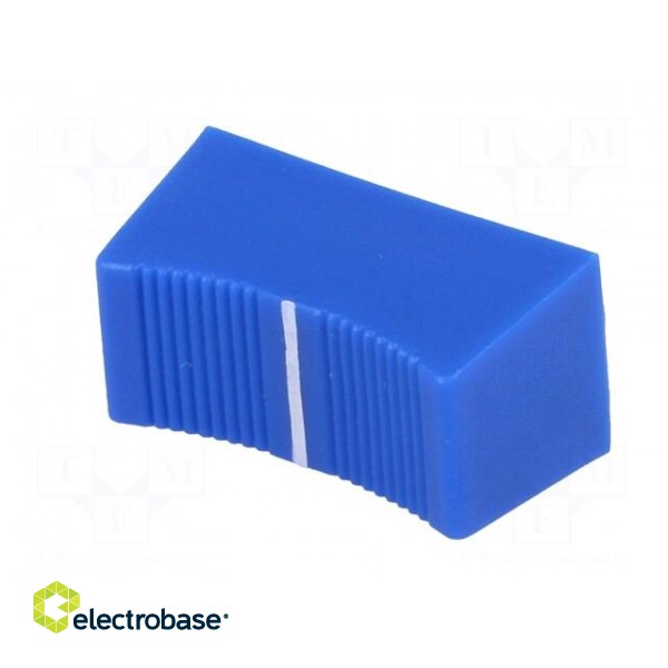 Knob: slider | blue | 23x11x11mm | Width shaft 4mm | plastic image 2