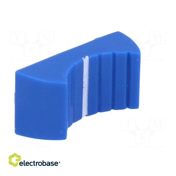 Knob: slider | Colour: blue | 24x11x10mm | Mat: plastic | Pointer: white image 2