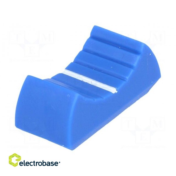 Knob: slider | blue | 24x11x10mm | Width shaft 4mm | plastic image 1