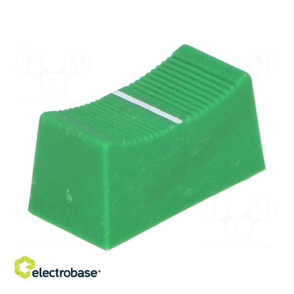 Knob: slider | Colour: green | 23x11x11mm | Mat: plastic image 1