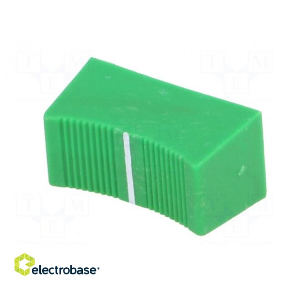Knob: slider | Colour: green | 23x11x11mm | Mat: plastic image 2