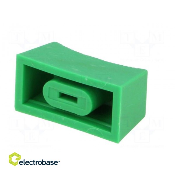 Knob: slider | green | 23x11x11mm | Width shaft 4mm | plastic image 6