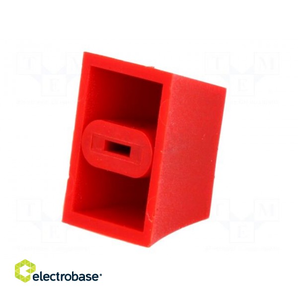 Knob: slider | Colour: red | 20x14x13mm | Mat: plastic | Pointer: white paveikslėlis 6