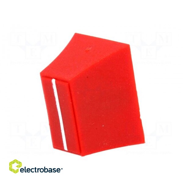 Knob: slider | Colour: red | 20x14x13mm | Mat: plastic | Pointer: white image 2