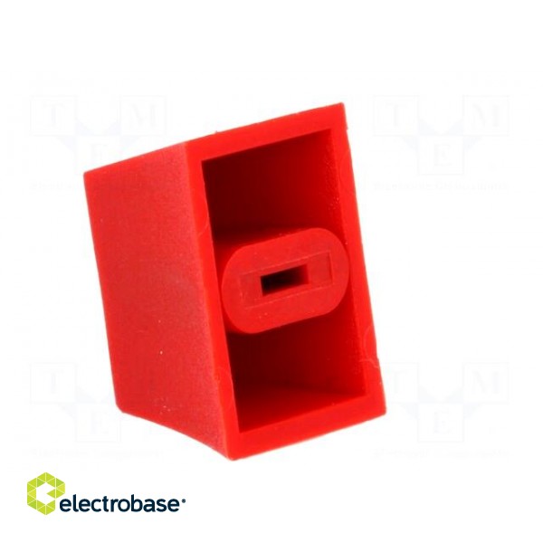 Knob: slider | Colour: red | 20x14x13mm | Mat: plastic | Pointer: white image 4