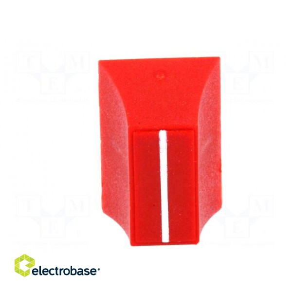 Knob: slider | Colour: red | 20x14x13mm | Mat: plastic | Pointer: white image 9