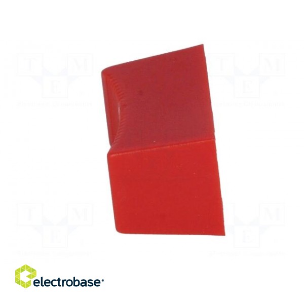 Knob: slider | red | 23x11x11mm | Width shaft 3/4mm | plastic image 3