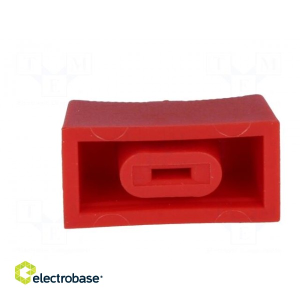 Knob: slider | red | 23x11x11mm | Width shaft 3/4mm | plastic image 5