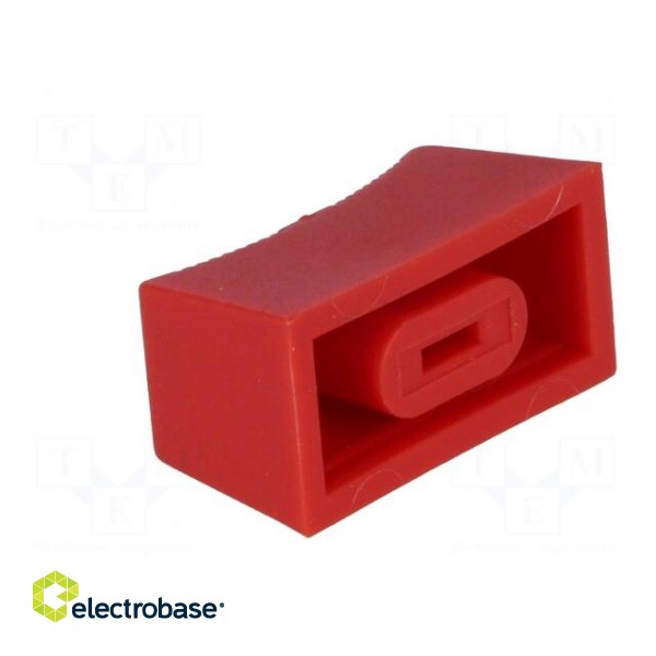 Knob: slider | red | 23x11x11mm | Width shaft 3/4mm | plastic image 4