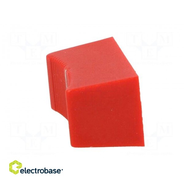 Knob: slider | Colour: red | 23x11x11mm | Mat: plastic | Pointer: white image 3