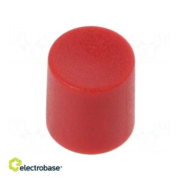 Knob: slider | Colour: red | Ø8.2x8.9mm | Mat: nylon | Mounting: push-in фото 1