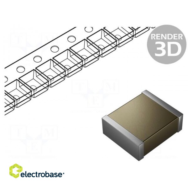 Capacitor: ceramic | MLCC | 22nF | 1kVDC | C0G | ±5% | SMD | 2824