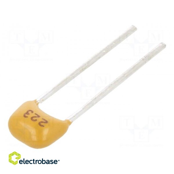 Capacitor: ceramic | 22nF | 100V | X7R | ±10% | THT | 2.54mm