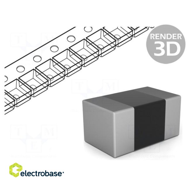Resistor: thick film; SMD; 0402; 2.7Ω; 63mW; ±5%; -55÷155°C paveikslėlis 1