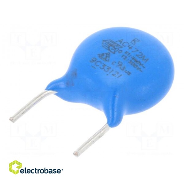 Capacitor: ceramic | X1/Y2 | 4.7nF | Y5V | ±20% | THT | 7.5mm | Series: C900