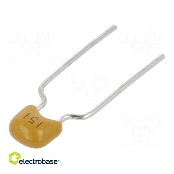 Capacitor: ceramic | 150pF | 50V | C0G (NP0) | ±5% | THT | 5mm