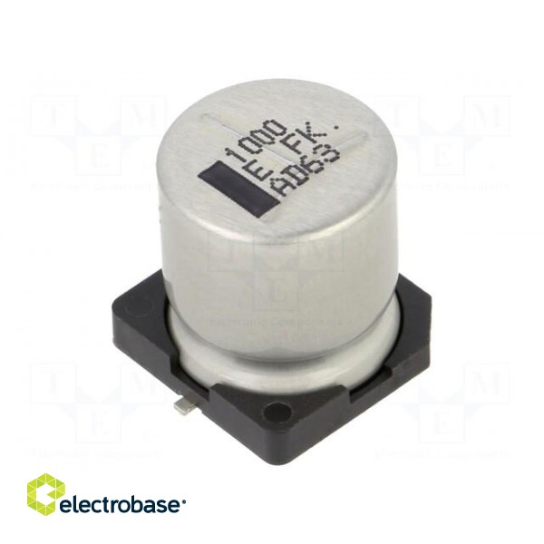 Capacitor: electrolytic | low ESR | SMD | 1000uF | 25VDC | Ø12.5x13.5mm