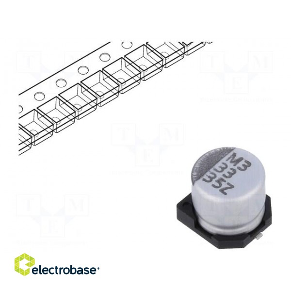 Capacitor: electrolytic | low ESR | SMD | 33uF | 35VDC | Ø6.3x5.7mm