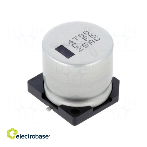 Capacitor: electrolytic | low ESR | SMD | 4700uF | 16VDC | Ø18x16.5mm