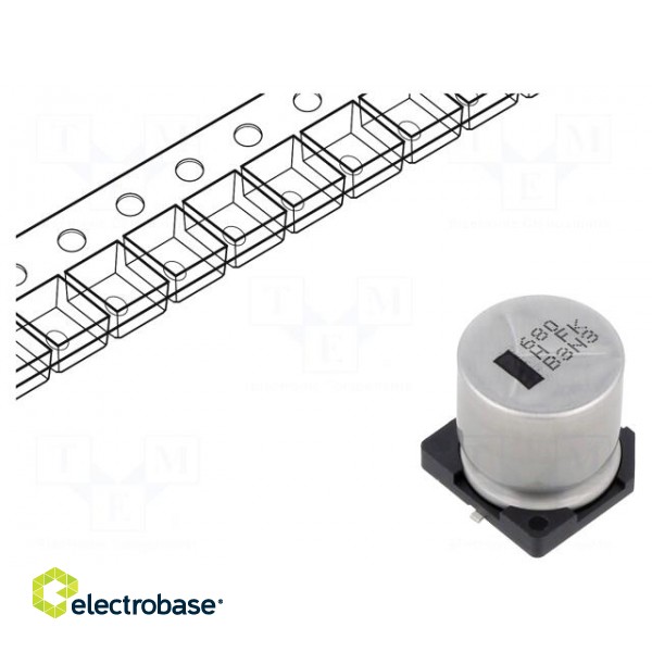 Capacitor: electrolytic | low ESR | SMD | 680uF | 50VDC | Ø16x16.5mm