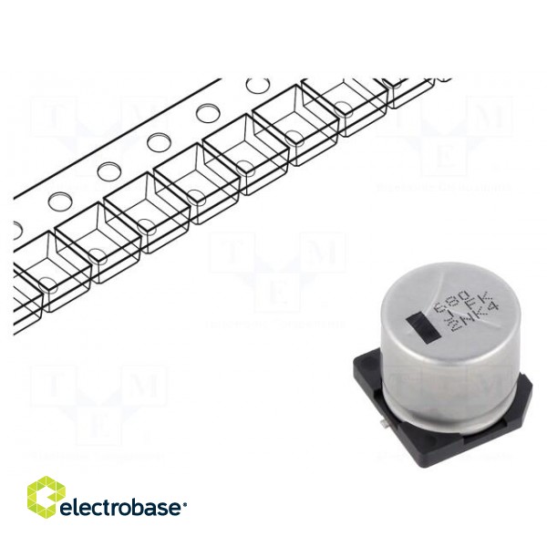 Capacitor: electrolytic | low ESR | SMD | 680uF | 63VDC | Ø18x16.5mm