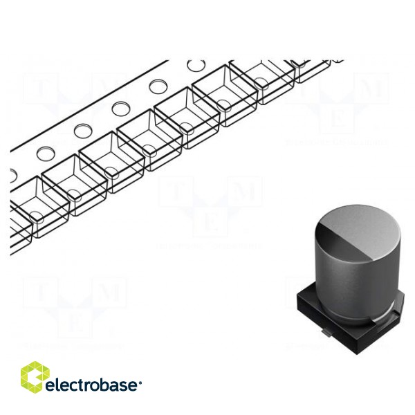 Capacitor: electrolytic | low ESR | SMD | 390uF | 35VDC | Ø10x10.2mm
