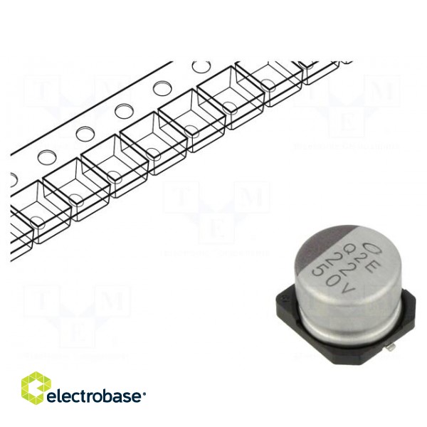 Capacitor: electrolytic | SMD | 22uF | 50VDC | Ø8x6.2mm | ±20% | 1000h