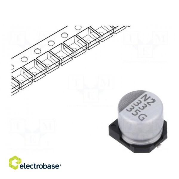 Capacitor: electrolytic | SMD | 33uF | 35VDC | ±20% | -55÷105°C | 2000h
