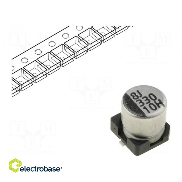 Capacitor: electrolytic | SMD | 33uF | 10VDC | Ø5x5.3mm | ±20% | 2000h
