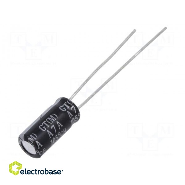 Capacitor: electrolytic | low ESR | THT | 100uF | 25VDC | Ø5x11mm | ±20%