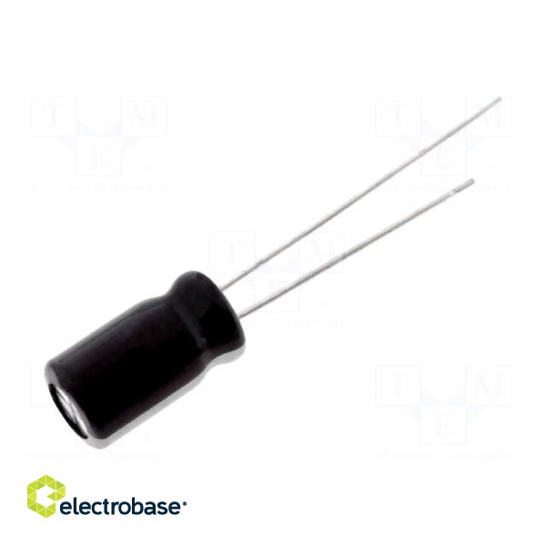 Capacitor: electrolytic | low ESR | THT | 100uF | 25VDC | Ø6.3x11mm