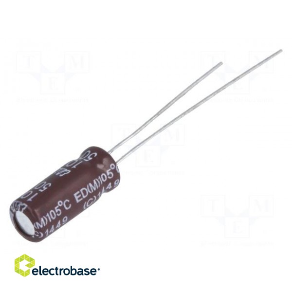 Capacitor: electrolytic | low ESR | THT | 10uF | 50VDC | Ø5x11mm | ±20%