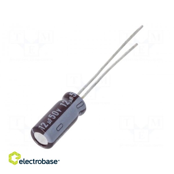 Capacitor: electrolytic | low ESR | THT | 12uF | 50VDC | Ø5x12.5mm | ±20%