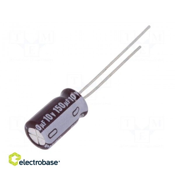 Capacitor: electrolytic | low ESR | THT | 150uF | 10VDC | Ø6.3x11mm