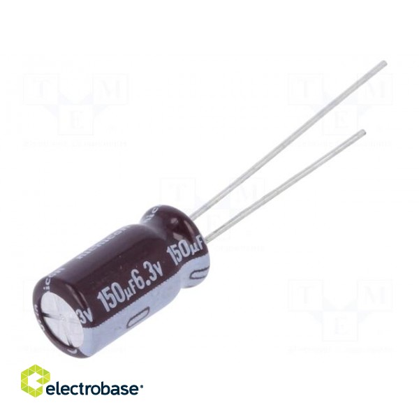 Capacitor: electrolytic | low impedance | THT | 150uF | 6.3VDC | ±20%