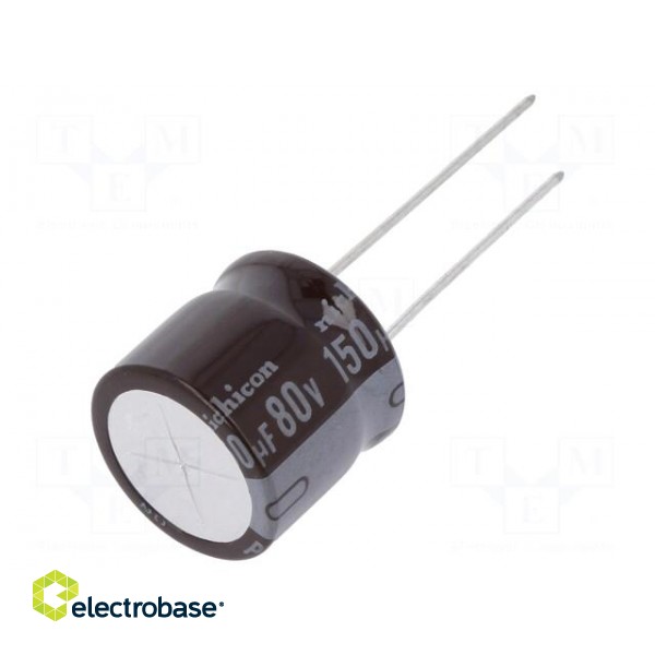 Capacitor: electrolytic | low impedance | THT | 150uF | 80VDC | ±20%