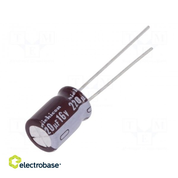 Capacitor: electrolytic | low impedance | THT | 220uF | 16VDC | ±20%