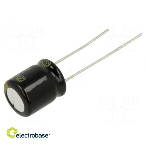 Capacitor: electrolytic | low ESR | THT | 220uF | 35VDC | Ø10x12.5mm