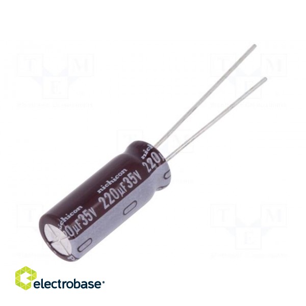 Capacitor: electrolytic | low impedance | THT | 220uF | 35VDC | Ø8x20mm