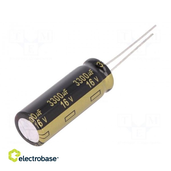 Capacitor: electrolytic | low ESR | THT | 3300uF | 16VDC | Ø12.5x35mm