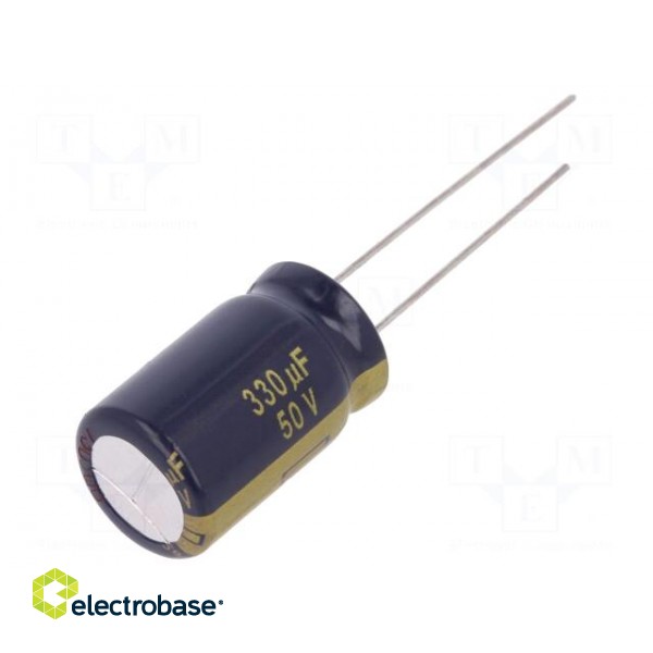 Capacitor: electrolytic | low ESR | THT | 330uF | 50VDC | Ø12.5x20mm
